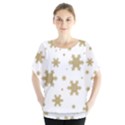 Gold Snow Flakes Snow Flake Pattern Blouse View1