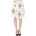 Gold Snow Flakes Snow Flake Pattern Velvet High Waist Skirt View1