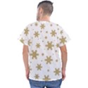 Gold Snow Flakes Snow Flake Pattern Men s V-Neck Scrub Top View2