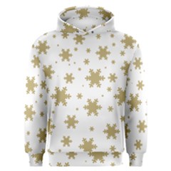 Gold Snow Flakes Snow Flake Pattern Men s Overhead Hoodie