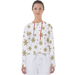 Gold Snow Flakes Snow Flake Pattern Women s Slouchy Sweat by Sapixe