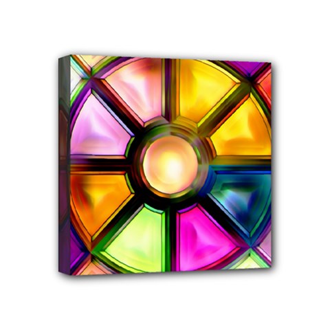 Glass Colorful Stained Glass Mini Canvas 4  X 4  by Sapixe