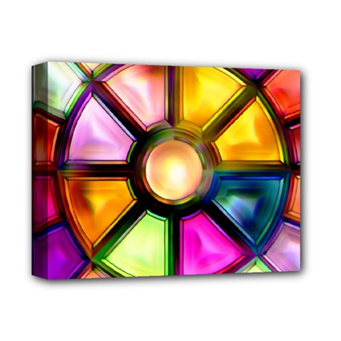 Glass Colorful Stained Glass Deluxe Canvas 14  X 11  by Sapixe