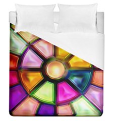 Glass Colorful Stained Glass Duvet Cover (queen Size) by Sapixe