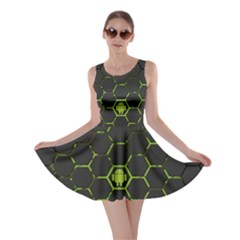 Green Android Honeycomb Gree Skater Dress by Sapixe