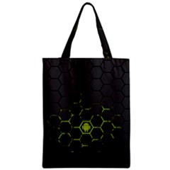 Green Android Honeycomb Gree Zipper Classic Tote Bag by Sapixe