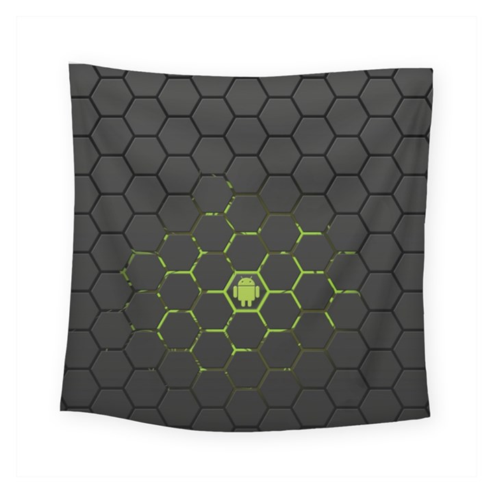 Green Android Honeycomb Gree Square Tapestry (Small)