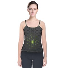 Green Android Honeycomb Gree Velvet Spaghetti Strap Top by Sapixe