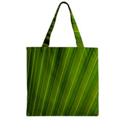 Green Leaf Pattern Plant Zipper Grocery Tote Bag by Sapixe