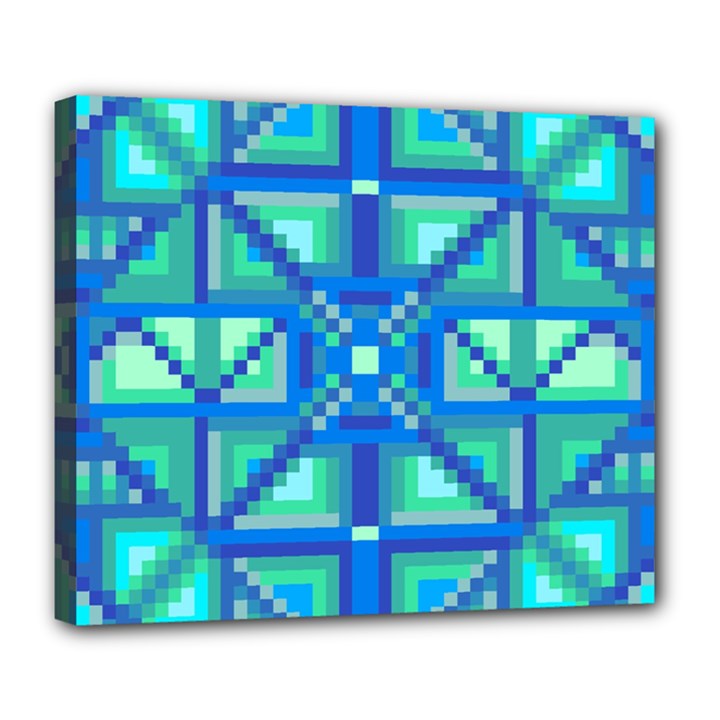 Grid Geometric Pattern Colorful Deluxe Canvas 24  x 20  