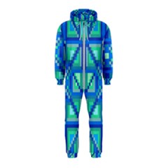 Grid Geometric Pattern Colorful Hooded Jumpsuit (kids) by Sapixe