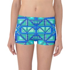 Grid Geometric Pattern Colorful Reversible Boyleg Bikini Bottoms by Sapixe