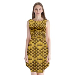 Golden Pattern Fabric Sleeveless Chiffon Dress   by Sapixe