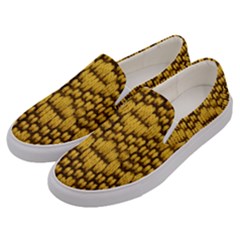 Golden Pattern Fabric Men s Canvas Slip Ons by Sapixe