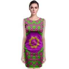 Decorative Festive Bohemic Ornate Style Classic Sleeveless Midi Dress