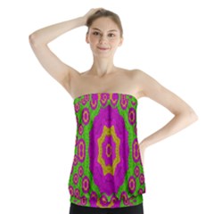 Decorative Festive Bohemic Ornate Style Strapless Top by pepitasart