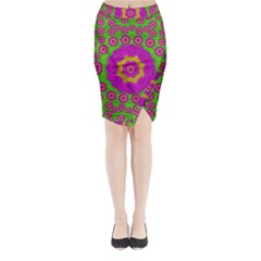 Decorative Festive Bohemic Ornate Style Midi Wrap Pencil Skirt by pepitasart