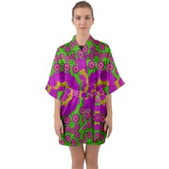 Decorative Festive Bohemic Ornate Style Quarter Sleeve Kimono Robe by pepitasart