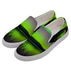 Green Northern Lights Canada Men s Canvas Slip Ons by Sapixe