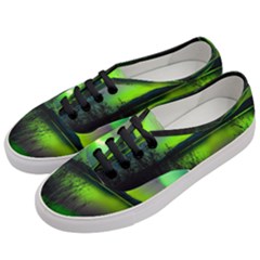 Green Northern Lights Canada Women s Classic Low Top Sneakers by Sapixe