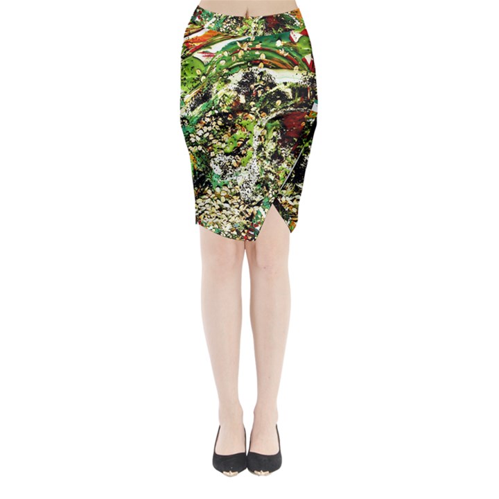 April   Birds Of Paradise 5 Midi Wrap Pencil Skirt