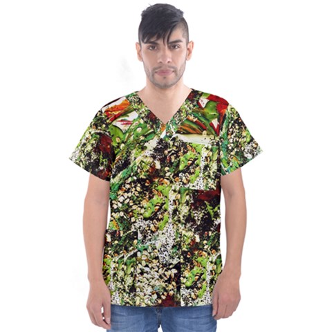 April   Birds Of Paradise 5 Men s V-neck Scrub Top by bestdesignintheworld