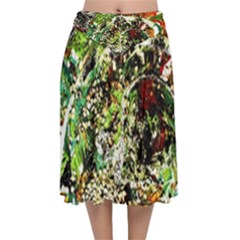 April   Birds Of Paradise 5 Velvet Flared Midi Skirt by bestdesignintheworld