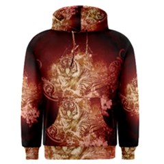 Wonderful Tiger With Flowers And Grunge Men s Pullover Hoodie by FantasyWorld7