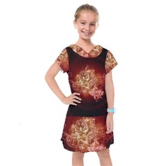 Wonderful Tiger With Flowers And Grunge Kids  Drop Waist Dress by FantasyWorld7