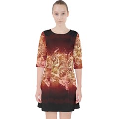 Wonderful Tiger With Flowers And Grunge Pocket Dress by FantasyWorld7