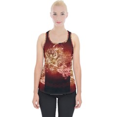 Wonderful Tiger With Flowers And Grunge Piece Up Tank Top by FantasyWorld7