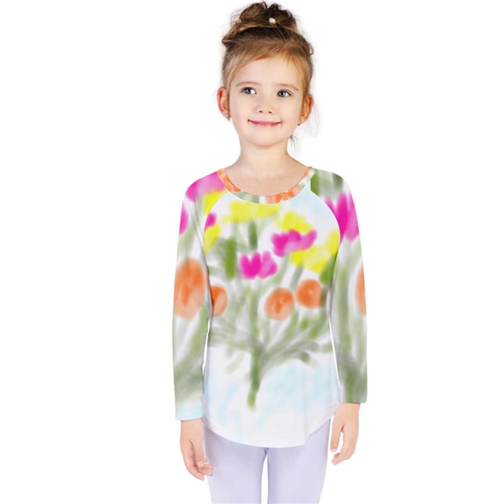 Easter Posey Kids  Long Sleeve Tee