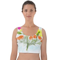 Easter Posey Velvet Crop Top