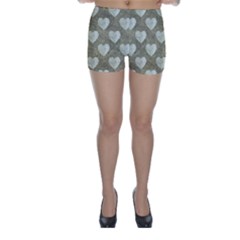 Hearts Motif Pattern Skinny Shorts by dflcprints