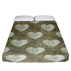 Hearts Motif Pattern Fitted Sheet (king Size) by dflcprints