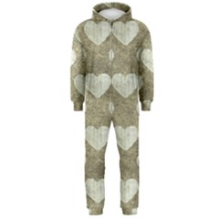 Hearts Motif Pattern Hooded Jumpsuit (men)  by dflcprints