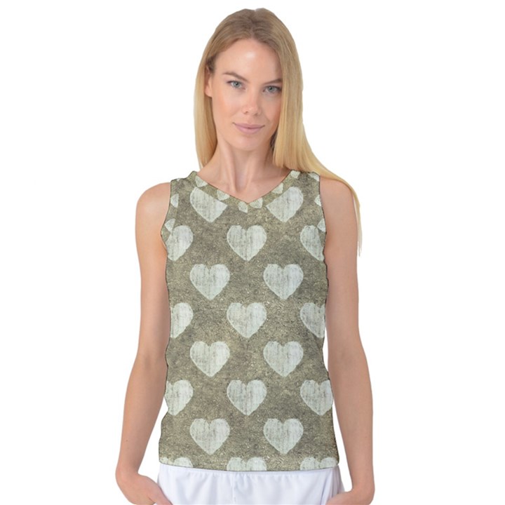 Hearts Motif Pattern Women s Basketball Tank Top