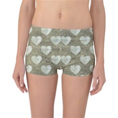 Hearts Motif Pattern Reversible Boyleg Bikini Bottoms by dflcprints