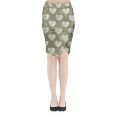 Hearts Motif Pattern Midi Wrap Pencil Skirt by dflcprints