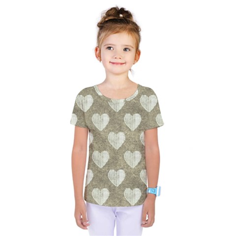 Hearts Motif Pattern Kids  One Piece Tee by dflcprints