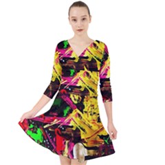 Spooky Attick 1 Quarter Sleeve Front Wrap Dress by bestdesignintheworld