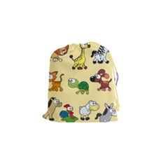 Group Of Animals Graphic Drawstring Pouches (small)  by Sapixe