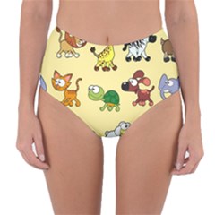 Group Of Animals Graphic Reversible High-waist Bikini Bottoms by Sapixe