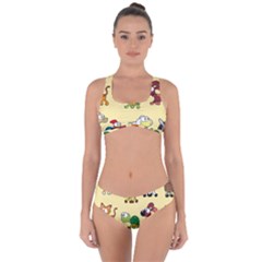 Group Of Animals Graphic Criss Cross Bikini Set by Sapixe