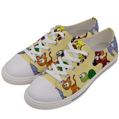 Group Of Animals Graphic Women s Low Top Canvas Sneakers by Sapixe