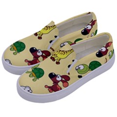 Group Of Animals Graphic Kids  Canvas Slip Ons by Sapixe