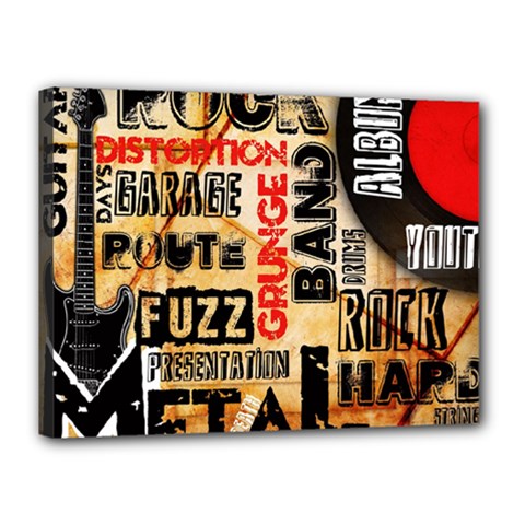 Guitar Typography Canvas 16  X 12  by Sapixe