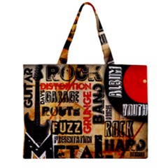 Guitar Typography Zipper Mini Tote Bag by Sapixe