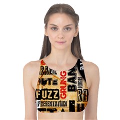 Guitar Typography Tank Bikini Top by Sapixe