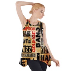 Guitar Typography Side Drop Tank Tunic by Sapixe